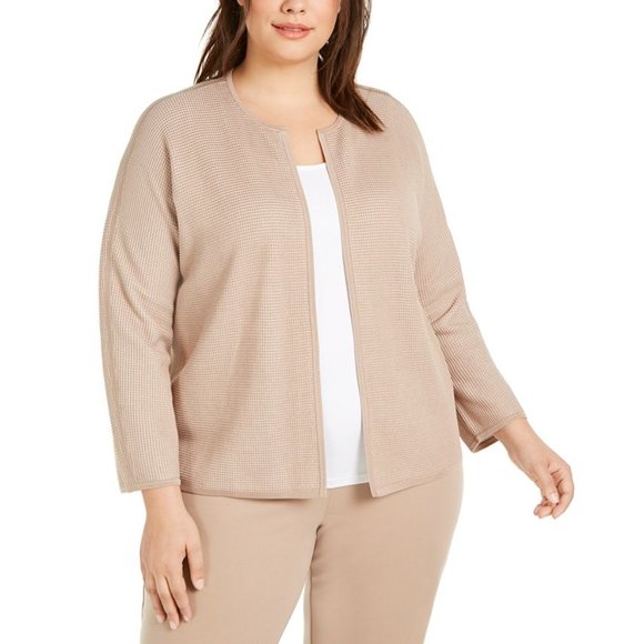 Eileen Fisher Cardigan Plus Size Women Long Sleeve Textured Knit